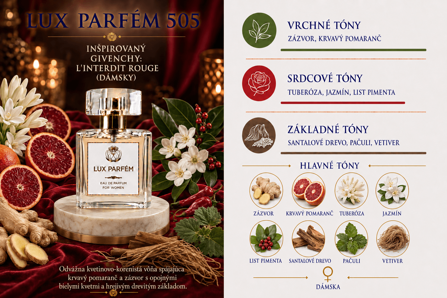 Lux Parfém 505 – Inšpirovaný Givenchy: LInterdit Rouge